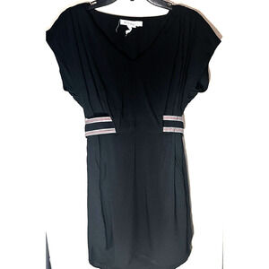 BCBGENERATION BCBG BLACK Belted MINI DRESS SIZE XS stretchy knit LBD